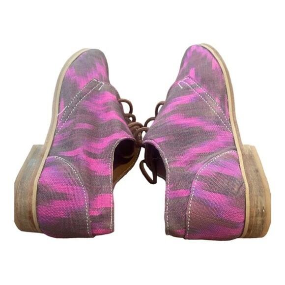 Osborn Ethically Handcrafted Rainbow Canvas & Leather Oxford Lace Up Shoes Sz 37 - Picture 6 of 10